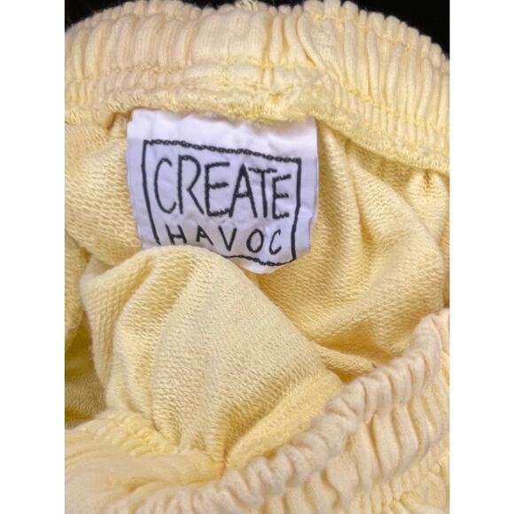 Vintage Cre8 Havoc Sportswear 100% Cotton Jogger Pant Yellow Men’s Lg Unisex M-L - Picture 2 of 10